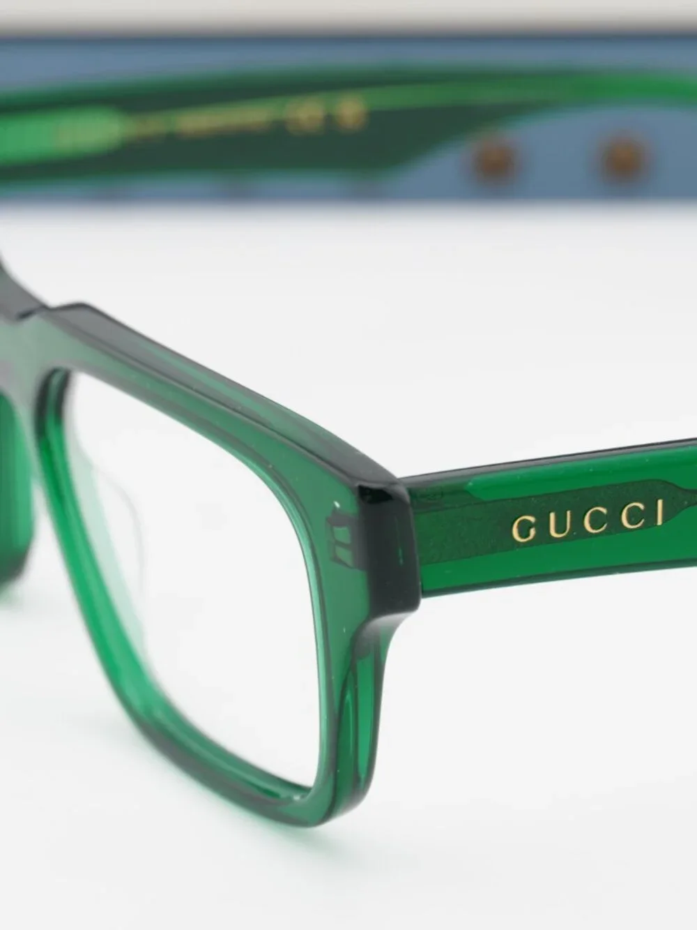 Gucci GG0963O 004 Square Eyeglasses – Transparent Green 53mm